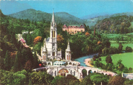 FRANCE - Lourdes - La Basilique Vue Du Château Fort - Colorisé - Carte Postale Ancienne - Lourdes