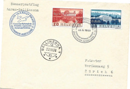 13 - 9 - Enveloppe Vol Expo Nationale Aarau - Bellinzona 1938 - Sonstige & Ohne Zuordnung