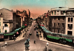 Valence, L'Avenue De La Gare Depuis La Place, Statue Et Hôtel Continental - Carte CAP Colorisée N° 75 - Valence