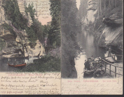 Böhmische Schweiz Edmundsklamm 2 Karten Mit Kahnfahrten 1904 - Sudeten