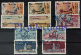 N1305- FRENCH SOMALIS 1947 SERIE ORDINARIA SET 10 STAMPS MIX MH - USATI - USED - Autres & Non Classés