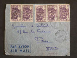 DD11 CAMEROUN BELLE  LETTRE RR 1936 PETIT BUREAU GARANA  A PARIS FRANCE +BANDE DE 3F +++  + - Brieven En Documenten
