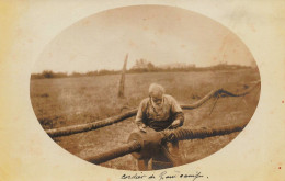 Grandcamps Les Bains * RARE Carte Photo 1914 * Un Cordier * Métier Corderie * Grandcamp - Autres & Non Classés