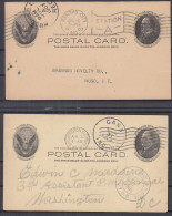 Action !! SALE !! 50 % OFF !! ⁕ USA 1906 - 1907 ⁕ Washington & Kansas City To Hugo ⁕ McKinley 2v Stationery Postcard - 1901-20