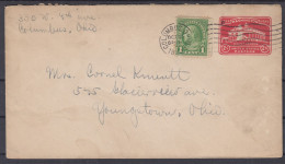 ⁕ USA 1932 COLUMBUS ⁕ Old Stationery Cover Washington 2c. + 1c. Franklin To OHIO - 1921-40