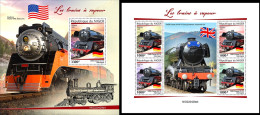 Niger 2022, Trains In America II, 4val In BF +BF - Niger (1960-...)