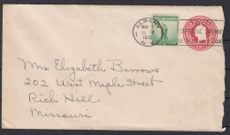 ⁕ USA 1942 ⁕ ALBANY N.Y, To Missouri ⁕ Stationery Cover 2c.+ 1c. - 1941-60
