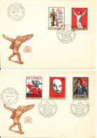 Hungary FDC  21-3-1969 LENIN Complete Set Of 5 On 2 Covers With Cachet - Covers & Documents