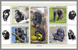 GUINEA REP. 2023 MNH Chimpanzee Schimpansen Chimpanze M/S - IMPERFORATED - DHQ2342 - Chimpanzés