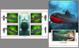 GUINEA REP. 2023 MNH Submarines U-Boote Sous-marins M/S+S/S - IMPERFORATED - DHQ2342 - Submarinos