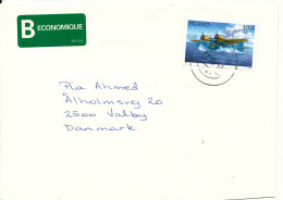 Iceland Cover Sent To Denmark 1993 Single Franked - Cartas & Documentos