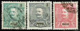 Macau, 1903, # 129/31, Used - Oblitérés