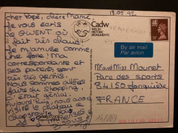 CP Par Avion Pour La FRANCE TP MACHIN 24p OBL.MEC.18 MAY 1992 GWENT - Gales