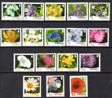 Guernsey 2008/9 Evison's Wild Flora, Flowers Definitive Set Of 17, MNH, SG 1211/7 & 1274/83 - Guernesey