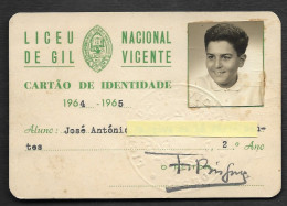 Delcampe - Portugal Carte Identité Scolaire 1964 Liceu Nacional De Gil Vicente Lisboa Lycée Lisbonne ID Card Lisbon High School - Tessere Associative