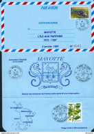 (0088) Aérogramme Mayotte Reprise Des émissions De Timbre Poste 2/01/96 - Autres & Non Classés