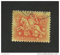 N° 776 Sceau Du Roi Denis 20 Rouge Orange S Jaune    Timbre    Portugal Oblitéré 1953 - Usado