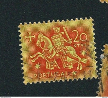 N° 776 Sceau Du Roi Denis 20 Rouge Orange S Jaune    Timbre    Portugal Oblitéré 1953 - Used Stamps