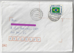 Brazil 1994 Cover Sent From Barbacena Agency São Fracisco to São José Definitive Stamp Brazilian Flag 1st Postage Rate - Covers & Documents