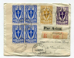 !!! LETTRE RECOMMANDEE PAR AVION DE DOUALA 1945 BEL AFFRANCH RECTO - VERSO - Storia Postale