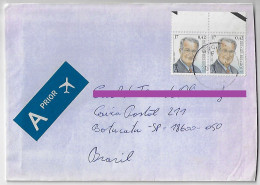 Belgium 2001 Priority Cover Sent From Goolk To Botucatu Brazil Pair Of Stamp King Albert II - Storia Postale