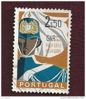 N° 893 Type Cq Anniversaire De La Garde Nationale Républicaine GNR 2e50 Timbre Portugal 1961 - Used Stamps