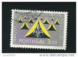 N° 902 Conférence Internationale Du Scoutisme à Lisbonne 3,50 $   Timbre Portugal Oblitéré 1962 Nuance De Couleur - Usati