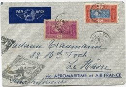 !!! 1ER VOYAGE AEROMARITIME COTE OCC D'AFRIQUE - LETTRE DE COTONOU POUR LA FRANCE - Cartas & Documentos