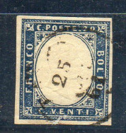 336 - SARDEGNA IV, 20 Cent Celeste Grigiastro N. 15Db . Splendido .BOTTACCHI - Sardegna