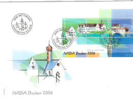 429 - 32 - Enveloppe Avec Bloc "Naba Baden 2006" Oblit Spéciale Wettingen - Storia Postale