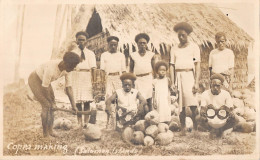 BR73663 Copra Making Real Photo Solomon Islands Types Folklore Costumes - Islas Salomon