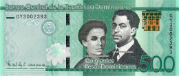 DOMINICAN REPUBLIC B730 = NLP 500 PESOS 2017 Signature VALDEZ/ORTIZ Issued 1.6.2020 #GY UNC. - Repubblica Dominicana