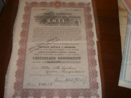 CERTIFICATO NOMINATIVO 1943 SOCIETA' IMPORTAZIONE DEL LEGNAME SNIL - Agricultura