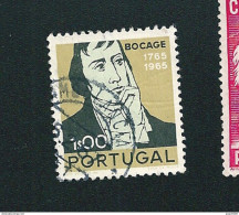 N° 1004 Bicentenaire Naissance Poète Manuel Maria Barbosa Du Bocage 1.00e Timbre Portugal 1966 Oblitéré - Usado