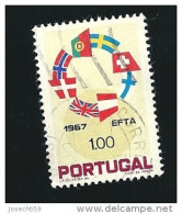 N° 1024 Association Européenne De Libre-Echange Timbre Oblitéré Portugal 1967 - Usado