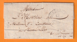 1842 - Lettre Pliée Avec Corresp De 2 P De BORDEAUX (grand Cachet) Vers REALVILLE Via MONTAUBAN, Tarn Et Garonne - 1801-1848: Voorlopers XIX