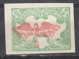 Belgium 1912 Railway - 4 Fr. Imperf MH (78-9) - Ungebraucht