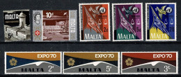 Malta 1970 Yv. 411/13**, 414/15**, 416/18**, MNH - Malte