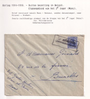 DDEE 819 -- Enveloppe TP Germania NON SURCHARGE - Annulation Par La Censure De MONS - Pas De Cachet à Date (RARE) - OC26/37 Etappengebiet