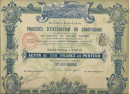 SOCIETE DE PROCEDES D'EXTRACTION DU CAOUTCHOUC - ACTION ILLUSTREE DE 250 FRS- - ANNEE 1905 - Landbouw