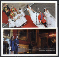 Guernsey 2011 Royal Wedding MS X 2, MNH, SG 1380/1 - Guernesey