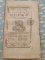 Journal L'AMI DE LA RELIGION Octobre 1858 Sommaire LA ROCHELLE / CHALONS / BAGNE DE BREST / NANTES / PRUSSE - 1850 - 1899