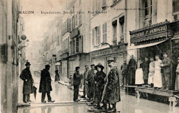 Macon - Inondations 1910  - Boucherie Demogue - Inondations
