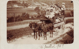 Anteuil * Carte Photo 1911 * Attelage Diligence Au Village * Chevaux Villageois - Andere & Zonder Classificatie