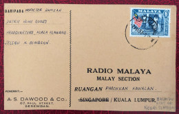 Malaisie, Divers Sur Carte De Kuala Klawang 2.7.1957 - (B3056) - Maleisië (1964-...)