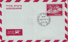 ISRAELE - INTERO AEROGRAMMA 220 - ANNULLO F.D.C.*14.6.55* - Luchtpost