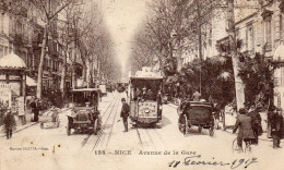 Nice. Avenue De La Gare. Automobile, Tramway. - Transport Urbain - Auto, Autobus Et Tramway