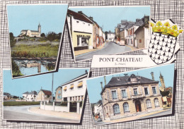 Delcampe - CPSM 44 @ PONTCHATEAU En 1965 - 4 Vues - Mairie Maison De La Presse Eglise Et Quartier Résidentiel - Pontchâteau