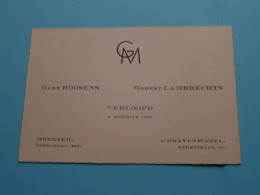 Gaby ROOSENS & Modest LAMBRECHTS ( Verloofd ) 2 Augustus 1942 ( Zie / Voir SCANS ) Merksem / 's Gravenwezel ! - Verlobung