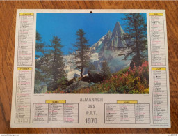 1970 Calendrier Du Département De L'Aube - Kaysersberg (Alsace) - Alpes Au Printemps, Montagnes, Fleurs, Arbres - Tamaño Grande : 1961-70